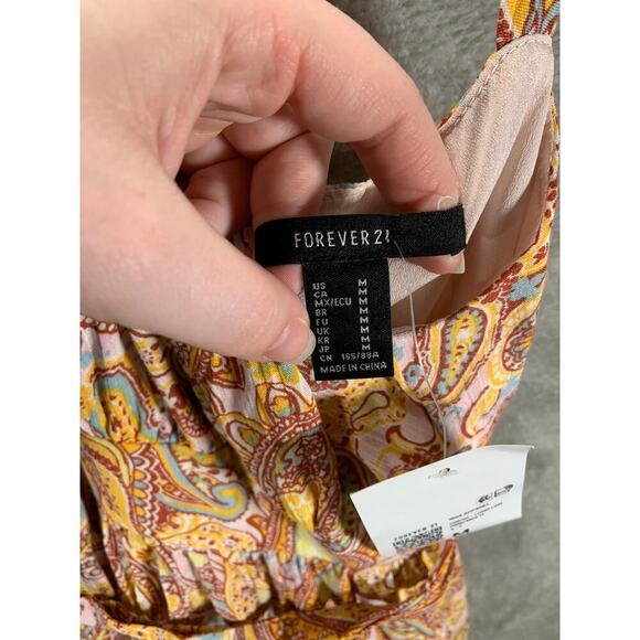 Forever 21 Dress Women's Medium Paisley Halter Maxi Belted Summer Vacation - Picture 3 of 10